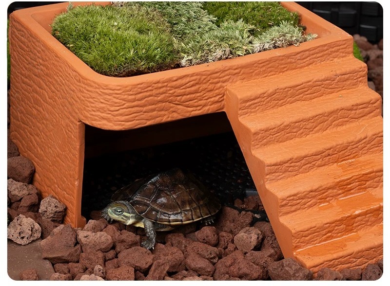 Aquarium Turtle Basking Platfo - Hide Cave Ceramic ulasan dan harga